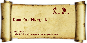 Komlós Margit névjegykártya